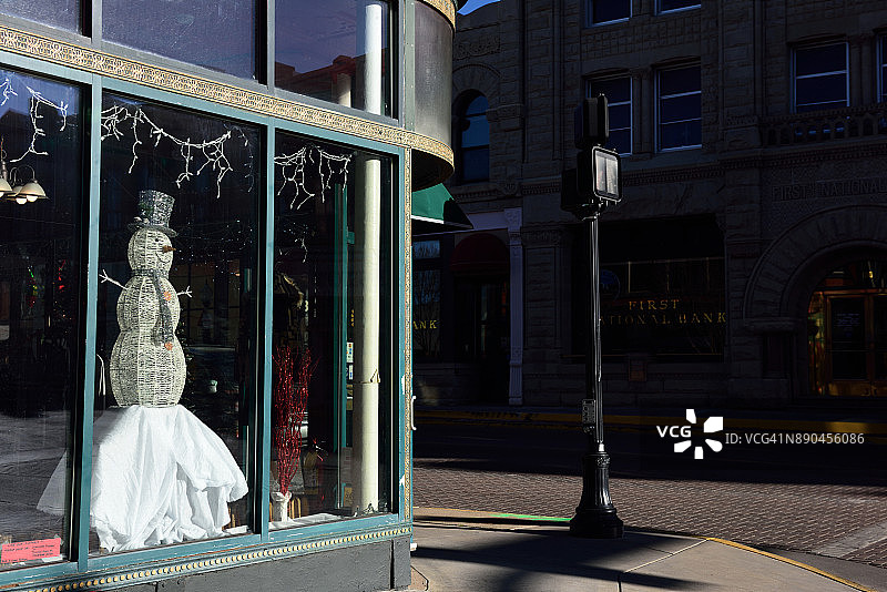 美国科罗拉多州特立尼达的雪人装饰图片素材