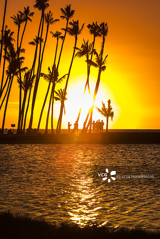 阿奈霍奥马鲁海滩日落9号图片素材