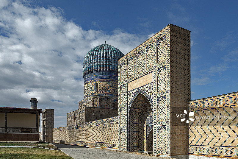 乌兹别克斯坦撒马尔罕比比哈努姆清真寺建筑群图片素材