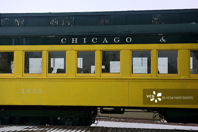 美国怀俄明州道格拉斯的火车车厢图片素材