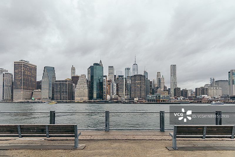 曼哈顿下城天际线，纽约天际线图片素材