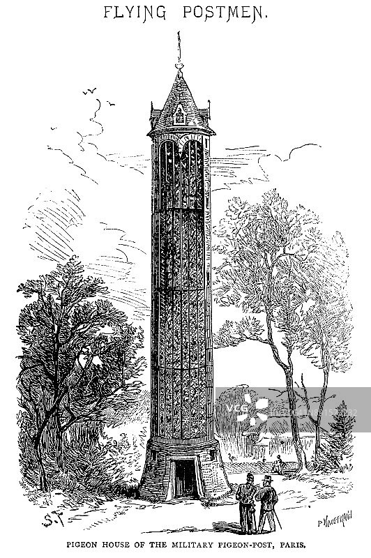 巴黎军鸽邮局鸽舍图片素材