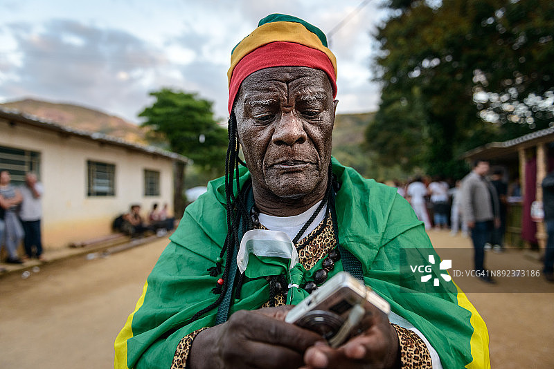 巴西老年拉斯塔法里人，非洲文化节图片素材