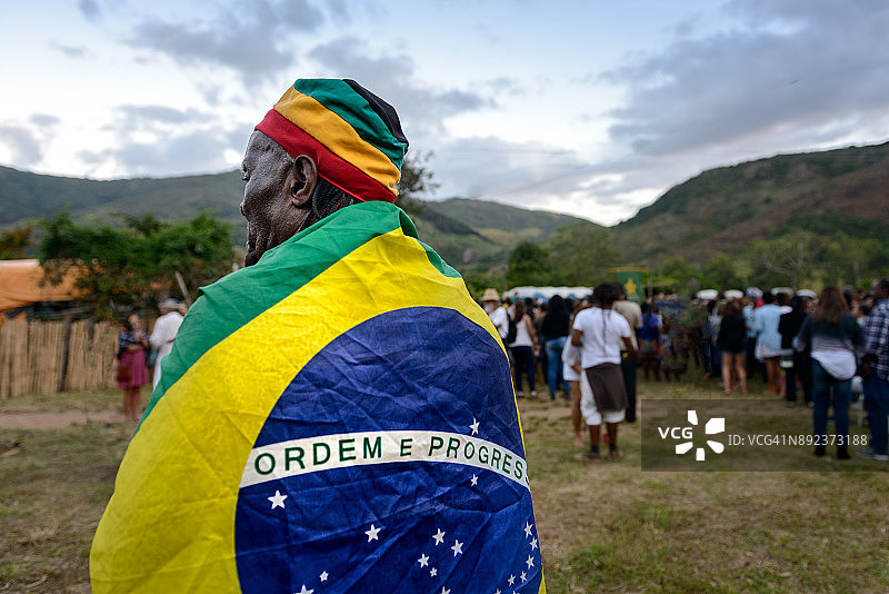 巴西老年拉斯塔法里人，非洲文化节图片素材