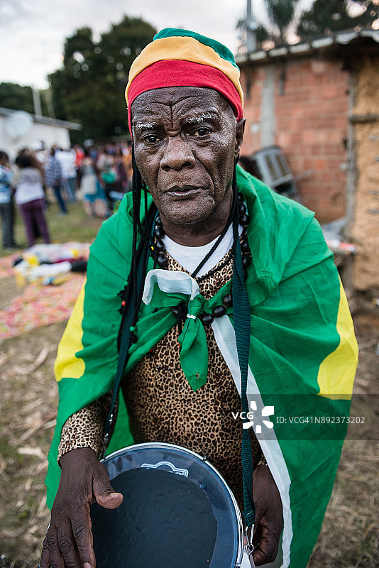 巴西老年拉斯塔法里人，非洲文化节图片素材