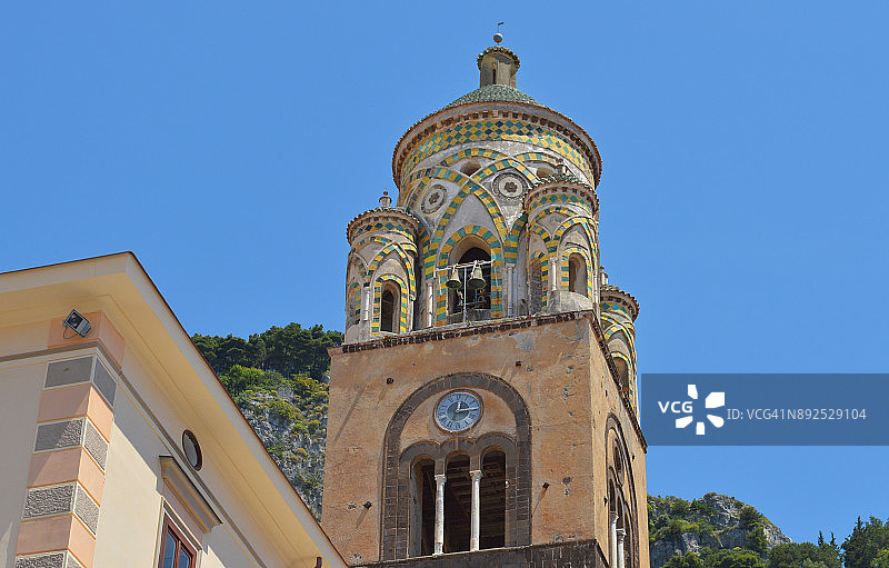 意大利阿马尔菲大教堂钟楼细节图片素材