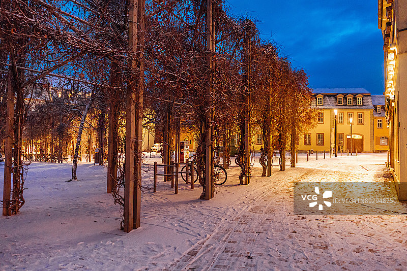 冬季雪中的德国魏玛图片素材
