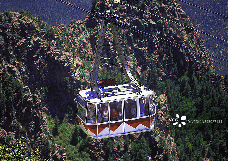桑迪亚山脉的缆车图片素材