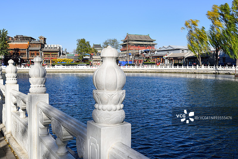 北京后海冬日街景图片素材