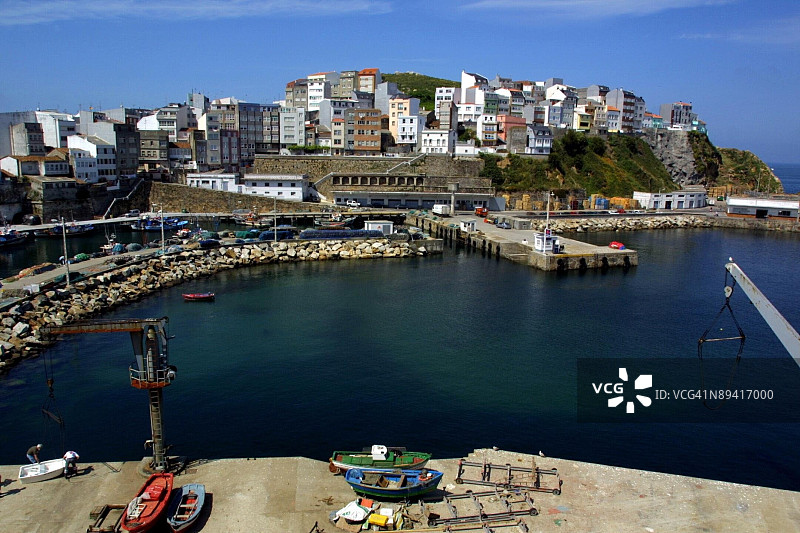 马尔皮卡德贝甘蒂尼奥斯港口，死亡海岸，拉科鲁尼亚（加利西亚，西班牙）图片素材