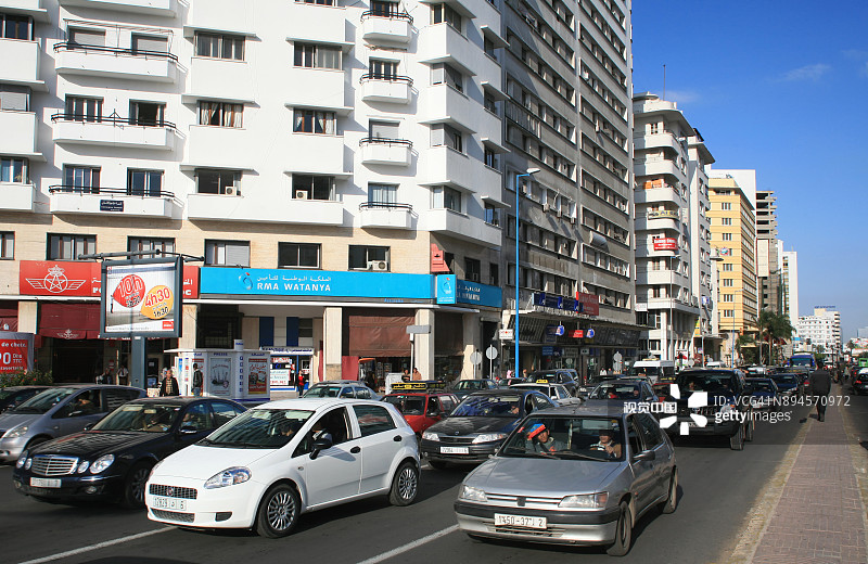 摩洛哥卡萨布兰卡市中心联合国广场图片素材