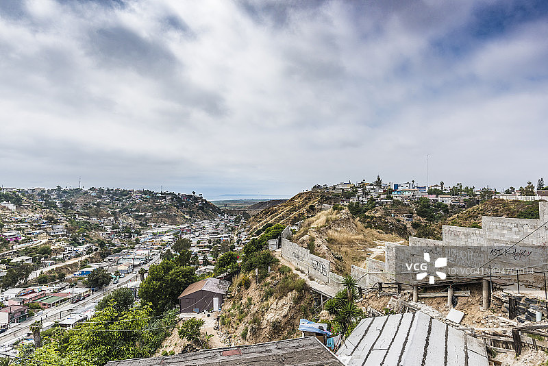 墨西哥-美国边境附近的蒂华纳西部景色图片素材