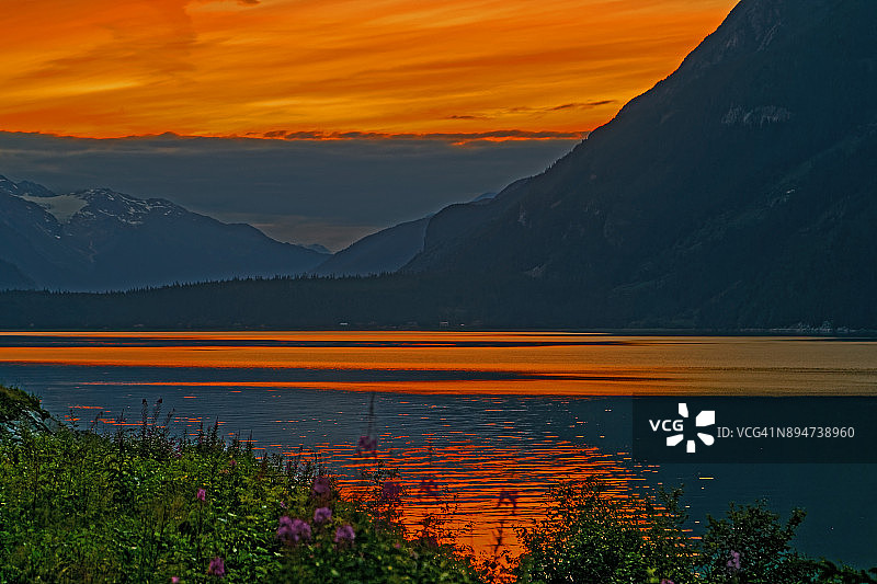 奇尔库特湖的日落图片素材