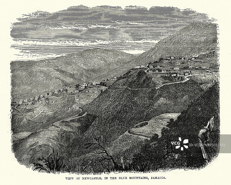 19世纪牙买加蓝山纽卡斯尔图片素材