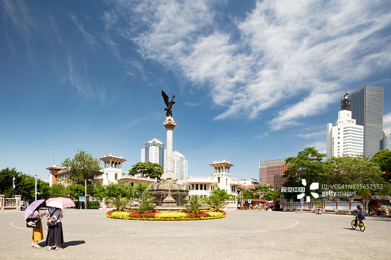 中国天津的马可波罗广场，2017年图片素材