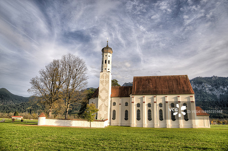 德国施万高的圣科洛曼教堂图片素材