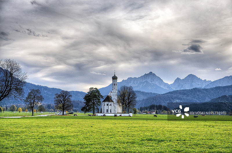 德国施万高的圣科洛曼教堂图片素材