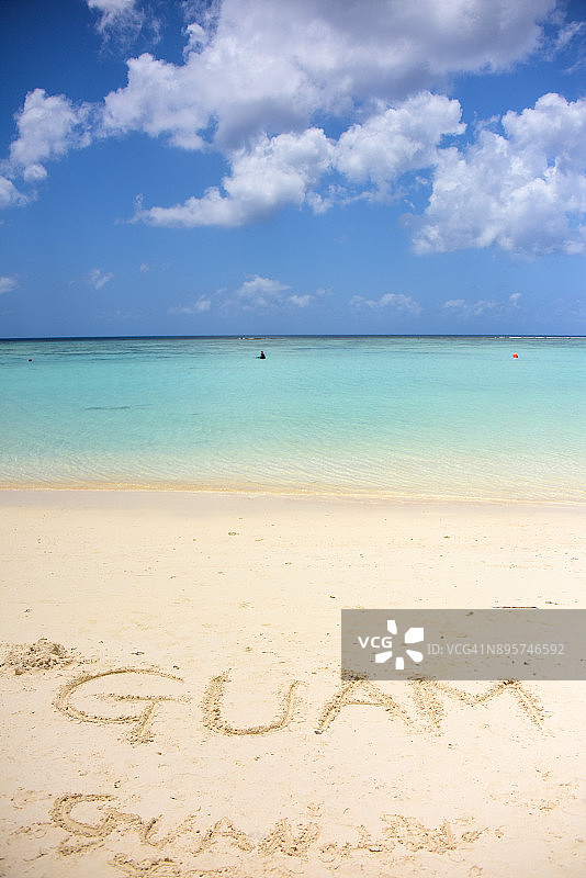 关岛写在沙滩上图片素材