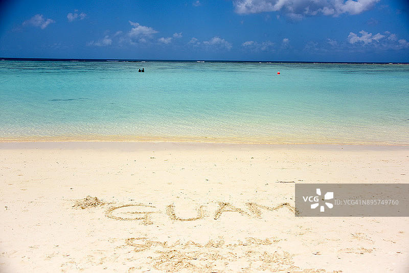 关岛写在沙滩上图片素材