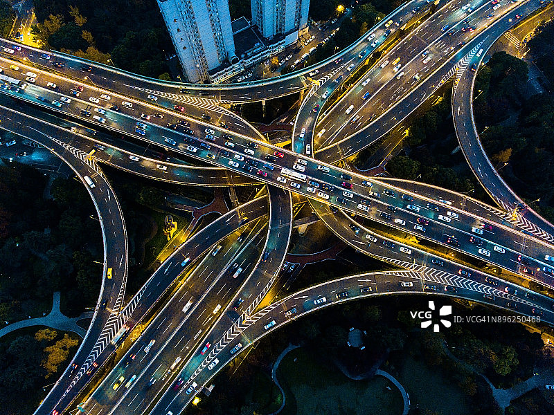 公路枢纽鸟瞰图图片素材