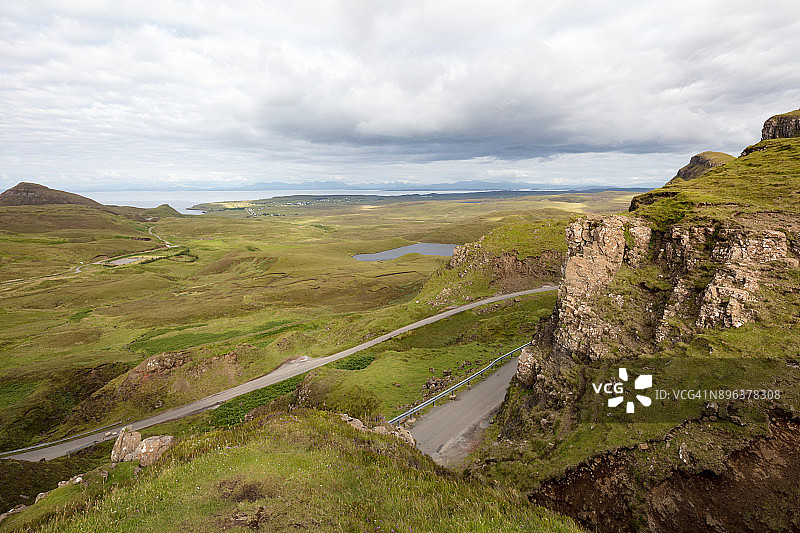 斯凯岛奎雷因滑坡，内赫布里底群岛，苏格兰图片素材