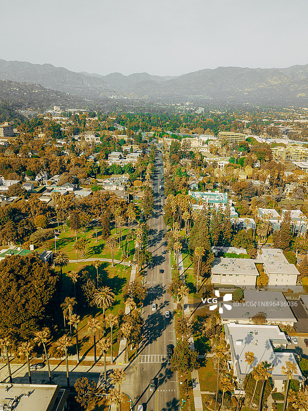 美国加利福尼亚州帕萨迪纳航拍图片素材