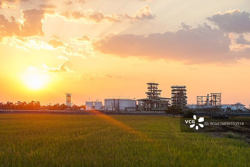 泰国生物柴油炼油厂，日落，天空图片素材