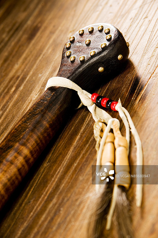 装饰性美洲原住民战斧手柄图片素材