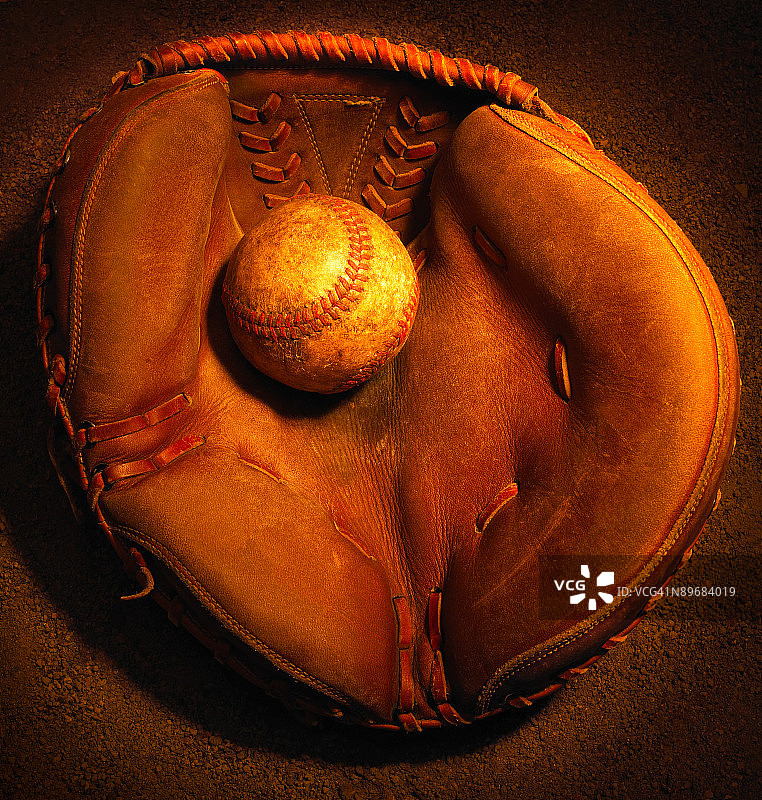 捕手手套和棒球图片素材