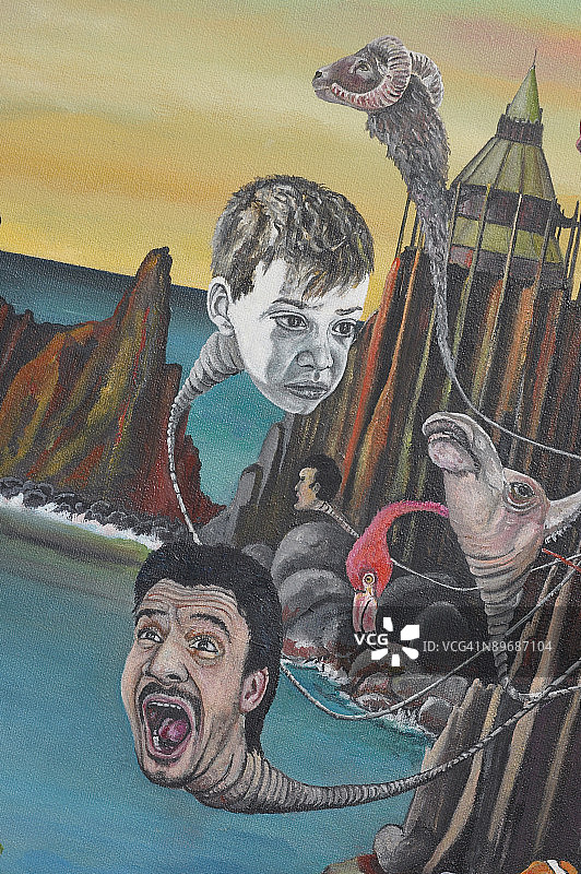 人与动物头像的奇幻画作图片素材