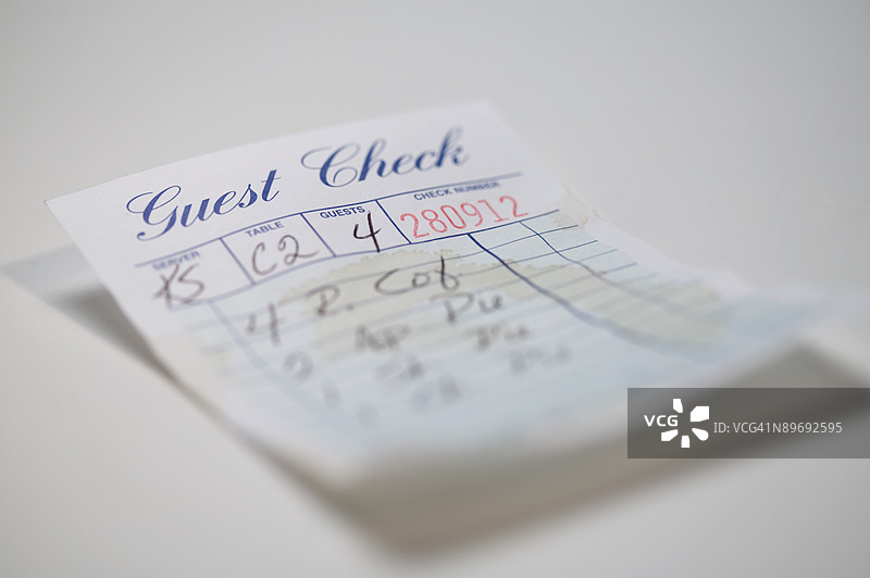 餐厅账单图片素材