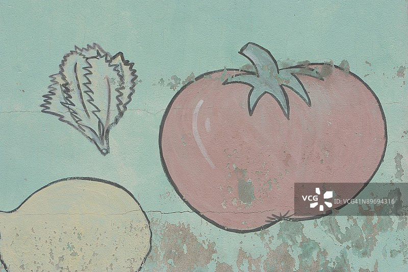 风化的彩绘壁画图片素材