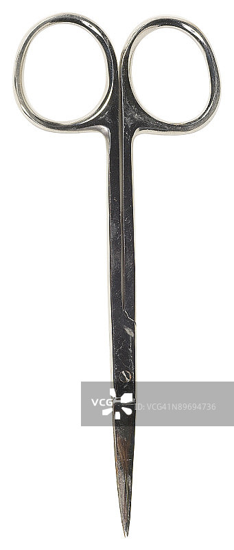 白色背景上的剪刀特写镜头图片素材