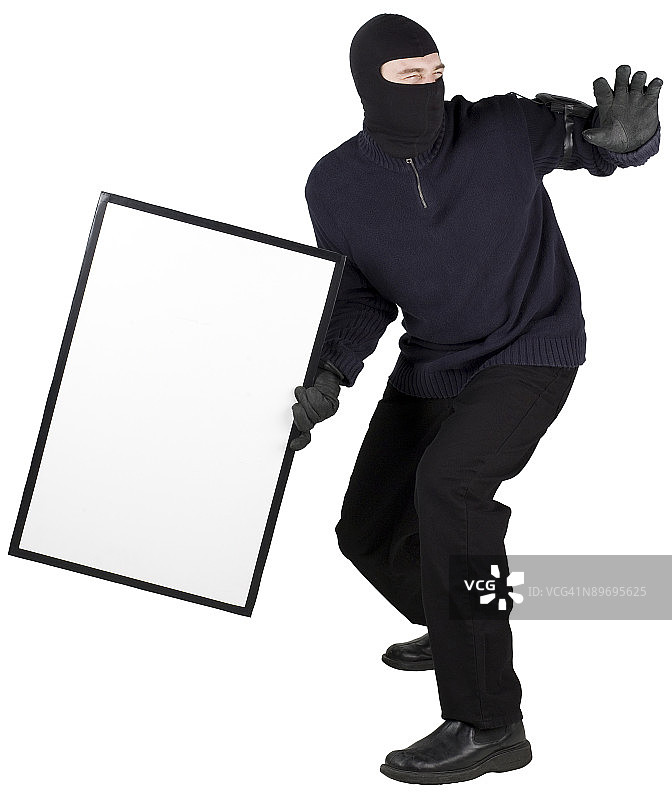 小偷被抓到偷窃艺术品图片素材