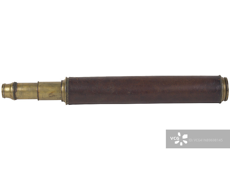 古董黄铜望远镜图片素材