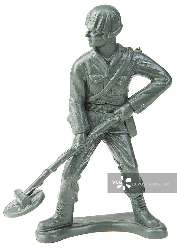 带金属探测器的玩具士兵图片素材