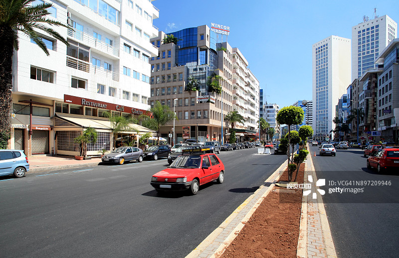 摩洛哥卡萨布兰卡市中心联合国广场图片素材