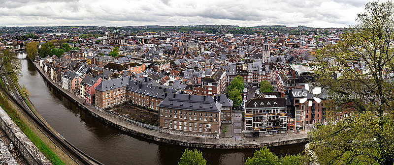 比利时那慕尔老城区屋顶全景图片素材