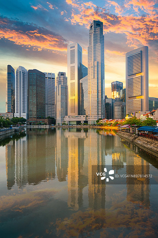 新加坡市中心CBD的天际线图片素材