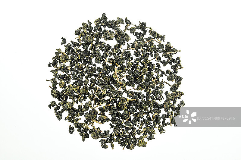 卷起来的乌龙茶叶图片素材