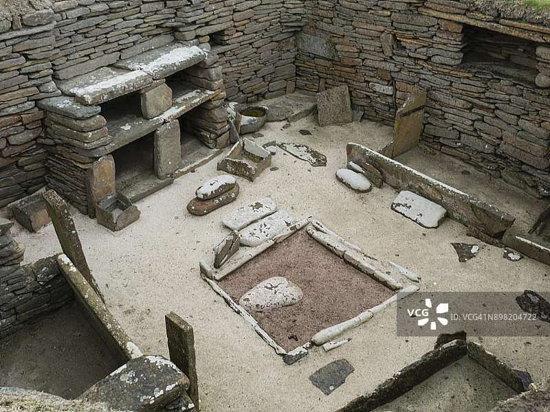 奥克尼群岛斯卡拉布雷考古遗址五月景观图片素材