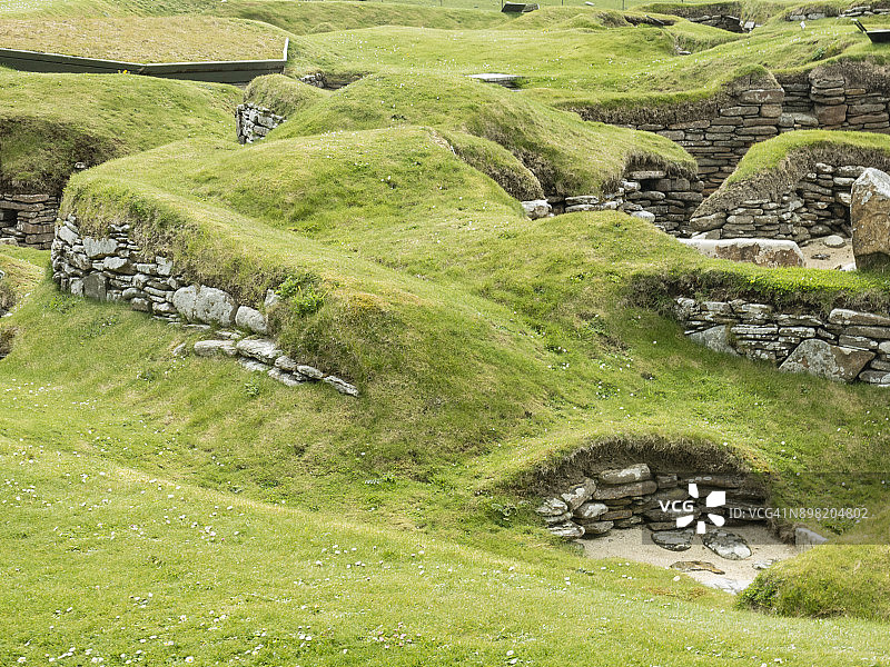 奥克尼群岛斯卡拉布雷考古遗址五月景观图片素材