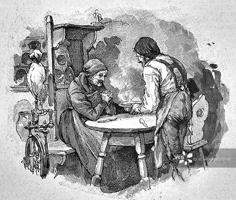 为老妇人准备的暖心餐食 - 1986年图片素材