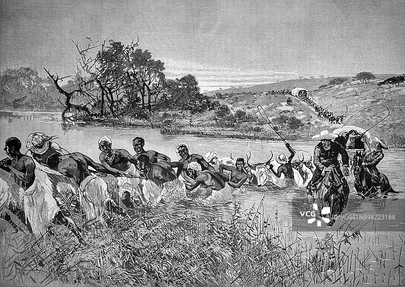 河流交叉口 - 1896年图片素材