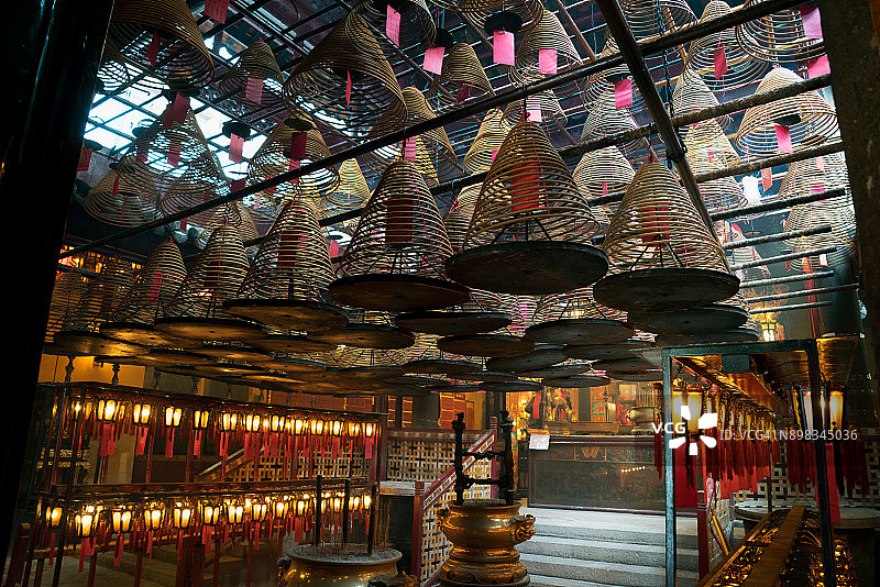 香港文武庙美丽的中国灯笼图片素材