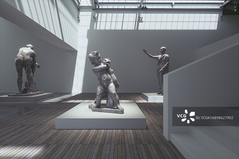 博物馆古代雕塑展览图片素材