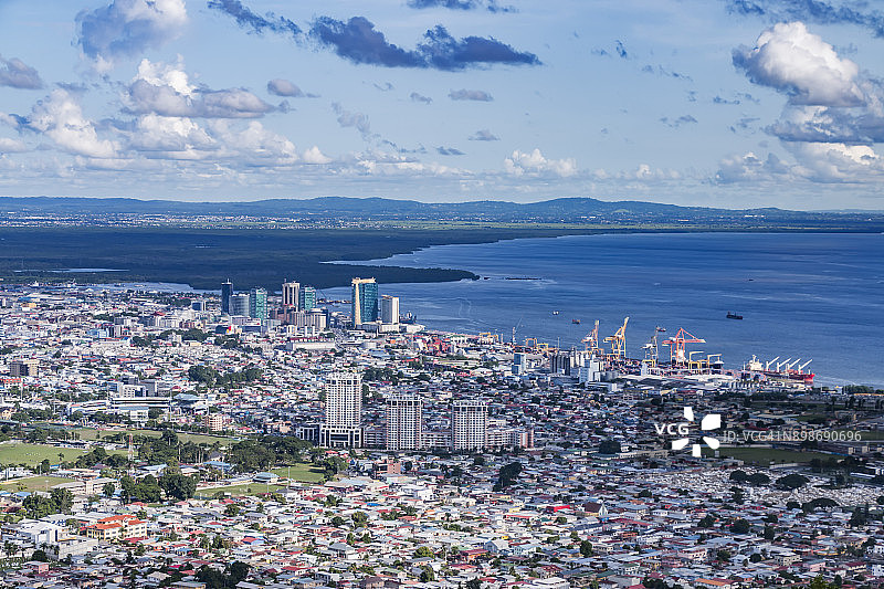 西班牙港乔治堡的航拍景色图片素材