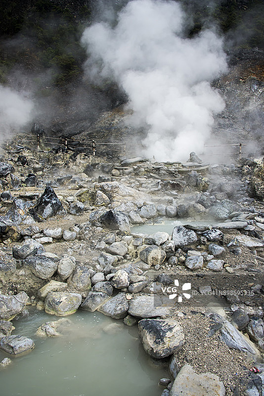 覆舟火山附近的卡瓦多玛斯温泉图片素材