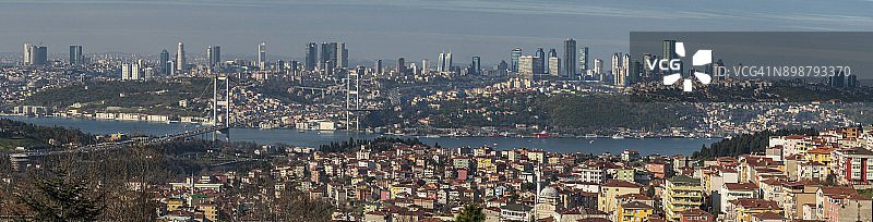 土耳其伊斯坦布尔城市天际线全景图片素材