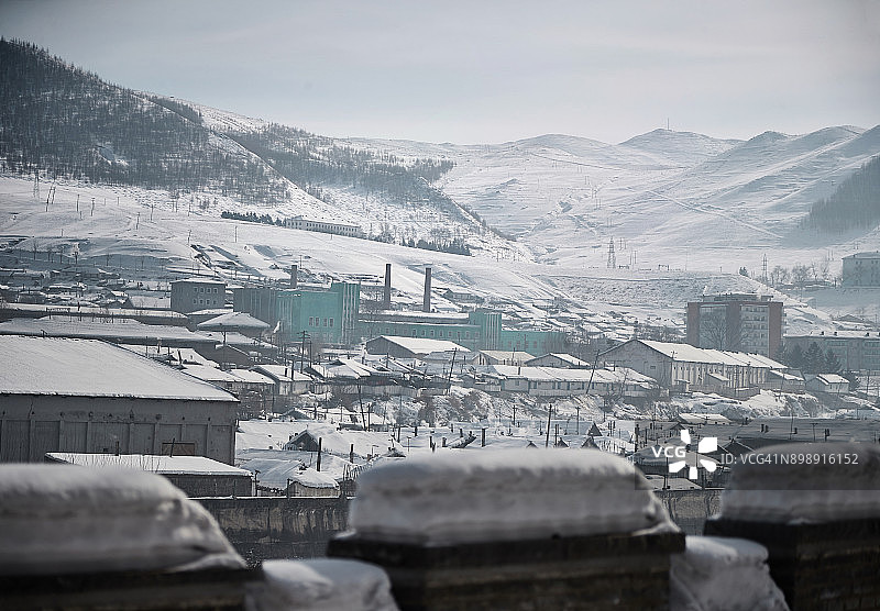 朝鲜惠山市城市概览图片素材